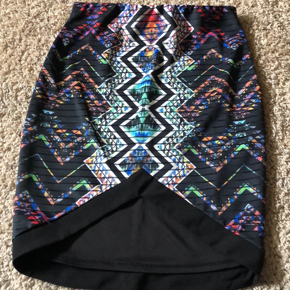 Material girl printed mid thigh skirt